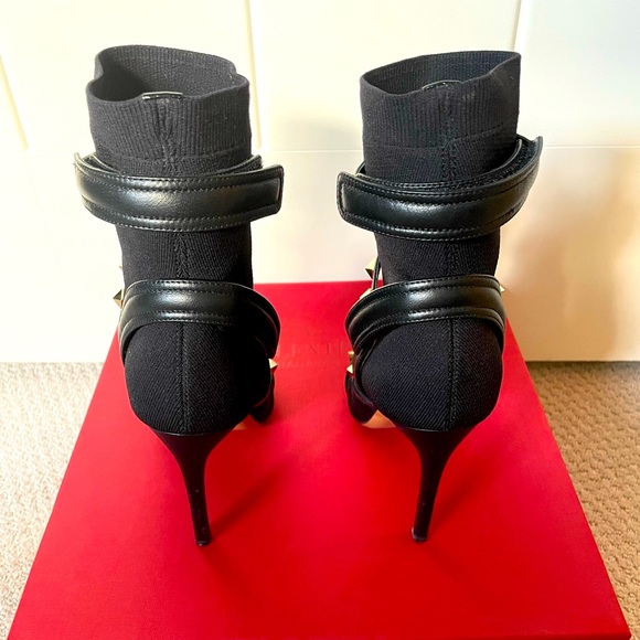 Valentino Black Rockstud Sock Boots - Picture 3 of 5